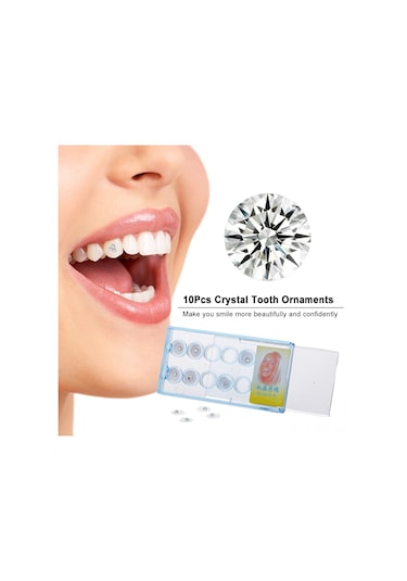 Mufunye 10 Adet Abs Diş Dekoru, Beyaz Veya Renkli Seçenek, 6x3x1cm Boyut, 5g Ağırlık