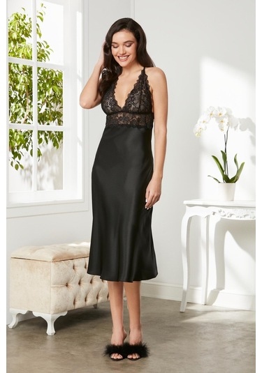 Pierre Cardin Saten Dantelli Gecelik - 905 001