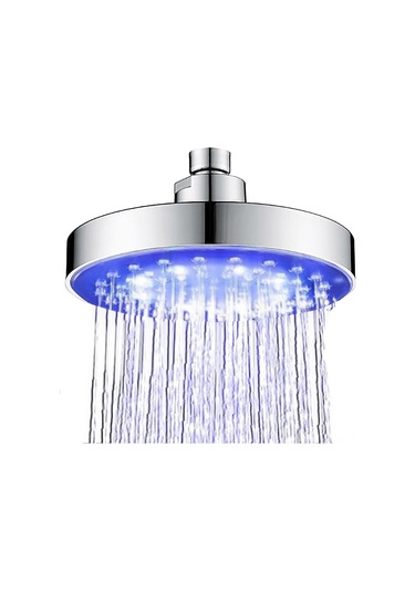 Wezone 6 İnç Dairesel Led Duş Başlığı - Su Akışı İle Çalışır, 3 Renk Sıcaklık Algılama, Yüksek Basınçlı, Anti-tıkanıklık, Abs Malzeme, G1/2 İç Vida Bağlantı Borusu Hariç Diğer