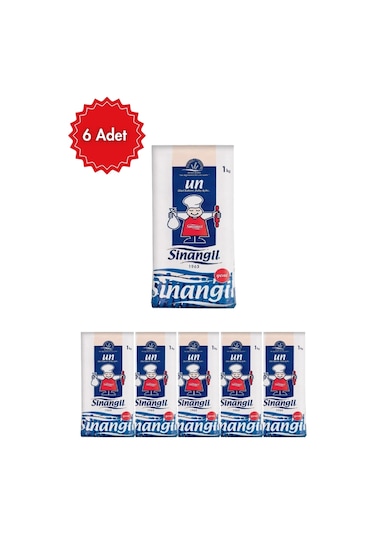 Sinangil Un 1 Kg X 6 Adet Çok Amaçlı Buğday Unu