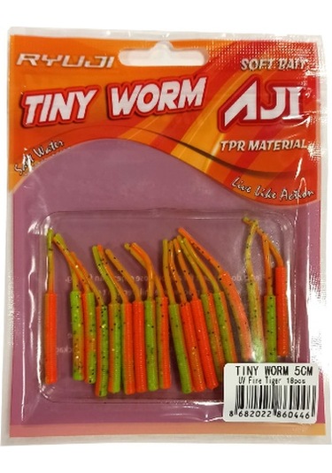 Ryujı Tıny Worm Tpr 5cm, 18ad Silikon Yem - Purple Glow