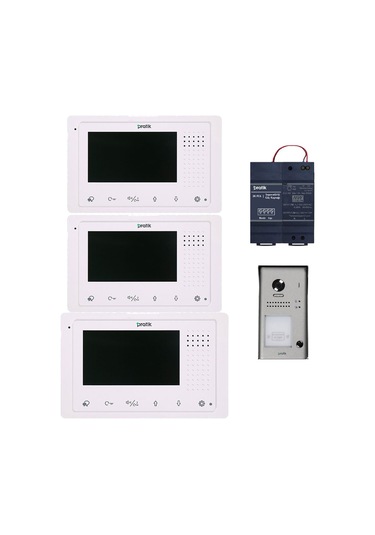 Pratikkart Villa Tipi Görüntülü Diafon Sistemi 3 Daire 2k400-2k91b-2kpc6