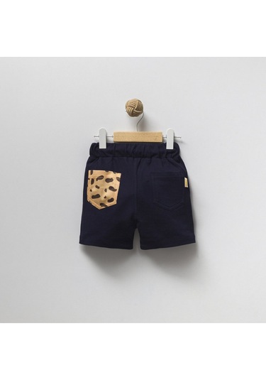 Overdo Kids 2ip Ayıcık Baskılı Beli Lastikli Unisex Şort Lacivert