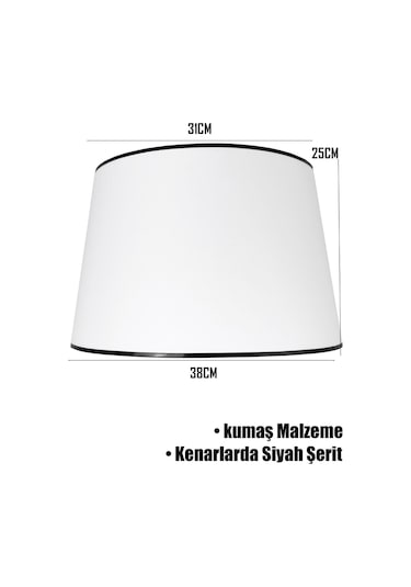 Beyaz Siyah Şeritli Lambader Şapkası Beyaz