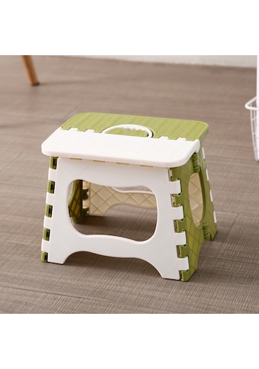 Konesam Yeşil Küçük Boy Taşınabilir Plastik Katlanabilir Tabure - Banyo, Bekleme Ve Ev Kullanıma Uygun Yeşil