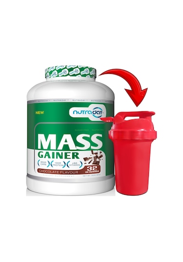 Karbonhidrat Tozu Mass Gainer 3520 Gram Çikolata Aromalı Hacim Kütle Kas Shaker Hediyeli