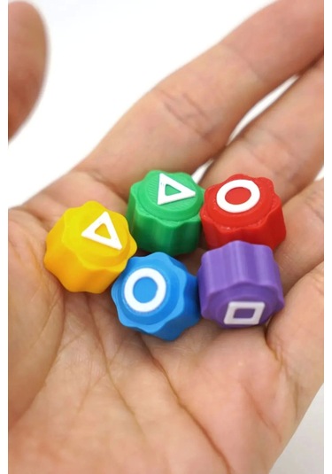 Özel Üretim Kumlu Renkli Beş Taş Gonggi Kalamar Squid Game 5 Taş Oyunu - 2 Set