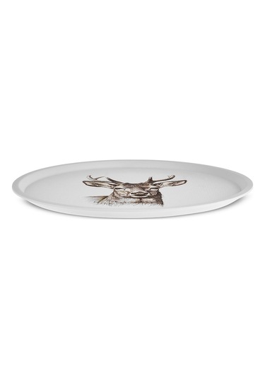 Karaca  Apricot Biome Geyik Desenli Yuvarlak Tepsi