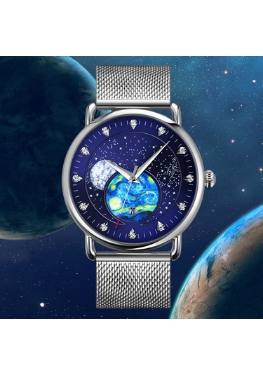 Sones Olevs 5622 Erkek Çizgi Roman Tarzı Çok İşlevli Işıklı Kuvars Saat Beyaz