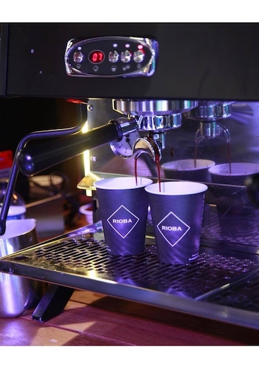 Rioba Karton Bardak Siyah Kahve Bardağı 9Oz Orta Boy