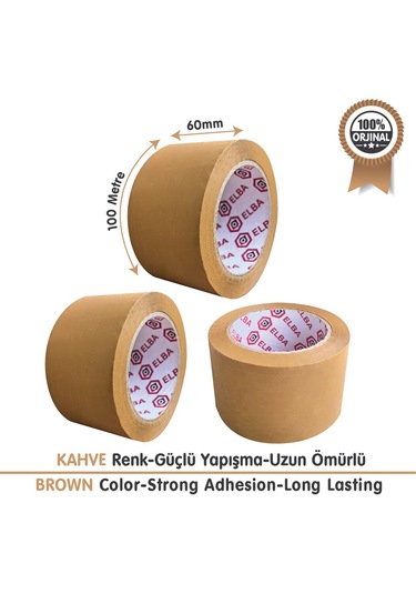 Elba Bant 60x100 6 Adet Hotmelt Koli Bandı Kahverengi Taba