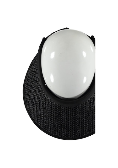 Uv Korumalı 50 Faktör Kadın Hasır Vizör Şapka Örgü Tasarım Vizör Siyah