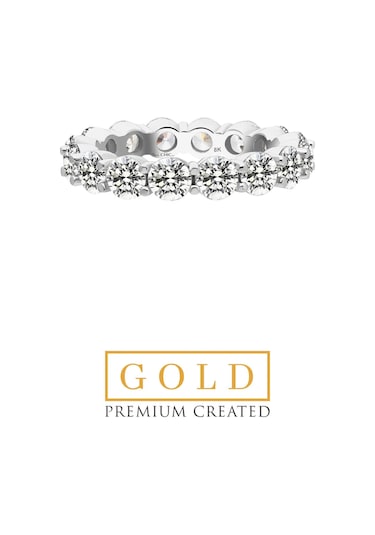Beyaz Altın Sertifikalı Premium Created Taşlı 4.25 Ct Effect Tamtur Yüzük