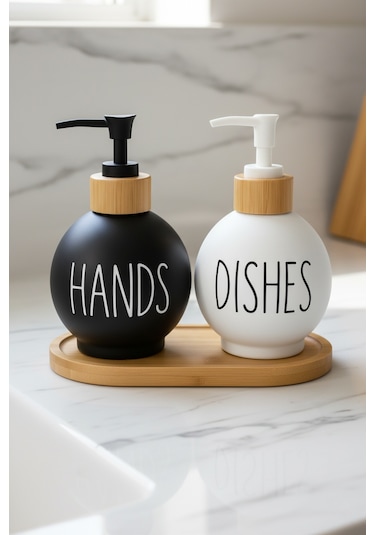 Kapris Dmr-8890 2li Bambu Tabaklı Yuvarlak Cam Sabunluk 07 Beyaz