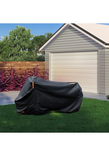Suntek Kilit Delikleri İle Aşınmaya Dayanıklı Motosiklet Örtüsü Siyah 3XL