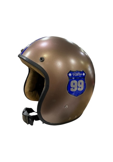 Bike Sky Retro Motosiklet Kaskı Gri