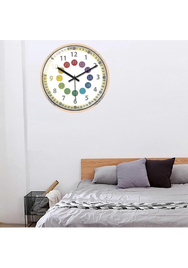 Çocuk Odası İçin Renkli, Pille Çalışan, Sessiz Dekorasyonlu Çocuk Duvar Saati B Diğer