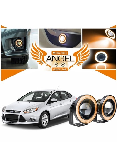 Ford Focus 3 Uyumlu, Universal Mercekli Led Sis Farı, 76mm Turuncu Renk
