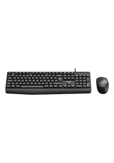 Philips SPT6237 Kablolu Türkçe Q Klavye ve Mouse Seti Siyah