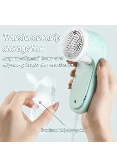 Chuangyinshop Beyaz 1 Adet Usb Şarjlı Kumaş Tıraş Makinesi - 12000 Rpm Hızlı Pelüş Temizleyici Yünlü Kıyafetler Battaniyeler İçin Beyaz