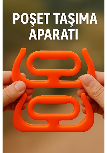 Rotanev 2 Adet Çok Amaçlı Market Pazar Poşet Taşıma Aparatı Poşet Tutucu Taşıma Kiti Turuncu