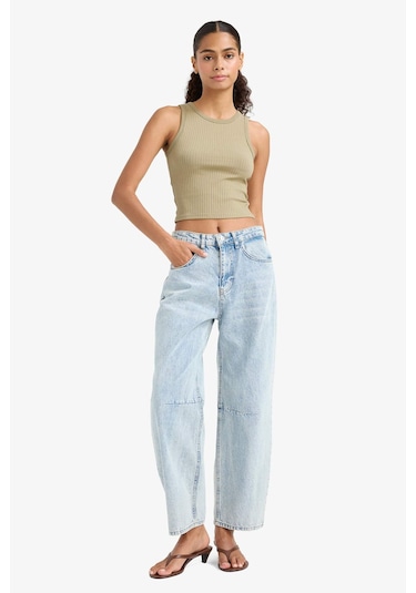 Defacto Slim Fit Dar Kesim Halter Yaka Fitilli Kaşkorse Atlet A8859ax25aukh459 Haki