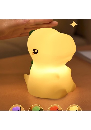 Aurora Silikon Gece Lambasıçocuk Tutam Dekompresyon Oyuncak Dinozor Tek Bnoynuzlu At Odasıuyku Gece Lambasıocuk Eğlencesi Beyaz