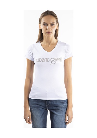 ROBERTO CAVALLI  Kadın T'shirt RRC5264L Beyaz