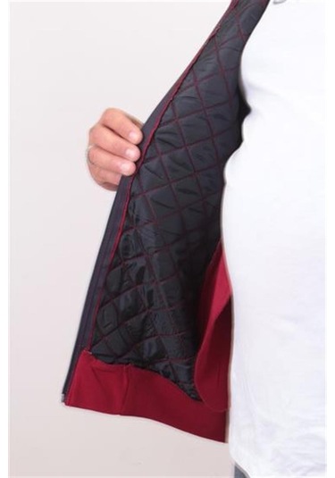 Starbattal Büyük Beden Fermuarlı Hırka Diamond 23281 Bordo-Bordo