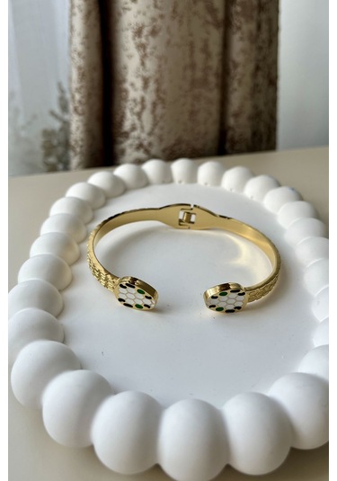 Yılan Çelik Bileklik - M / Altın Çelik