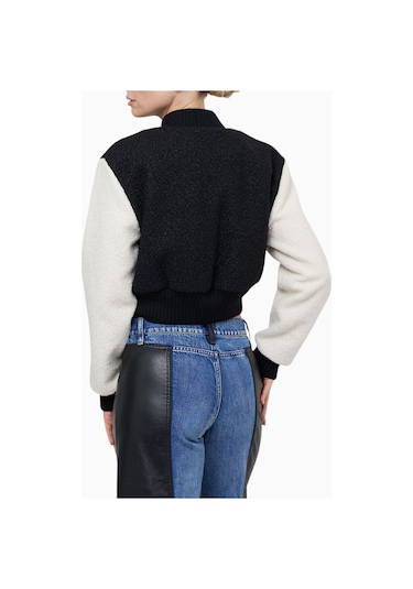 Alice And Olivia Felisa Kısa Varsity Ceket Siyah