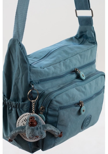 Krinkıl / Klinkır Su Geçirmez Kumaş Çok Gözlü Çapraz Kol Ve Omuz Postacı Çantası Indigo Mavi 5835 Mavi