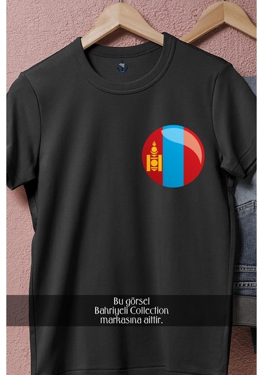 Oversize Moğolistan Cep Tasarımlı Unisex T-shirt Siyah