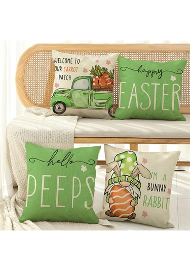 Paskalya Yastık Kılıfları Dekorasyon Kılıfları Ev Tatil Seti 4'lü Paskalya Yastık Kılıfı Tatil Evi Kanepe Başucu Yastık Kılıfı Diğer