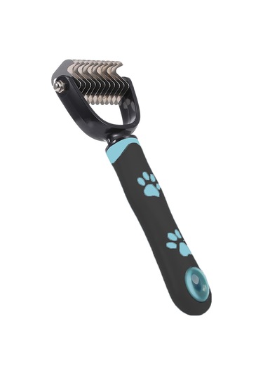 Vkemall Mavi Çift Taraflı Köpek Ve Kedi Tüy Çekici: 6 Dişli Dikme Açıcı + 11 Dişli Tüy Azaltıcı, Ergonomik Tutucu, Uzun/kısa Tüy İçin