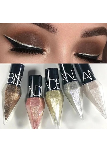 Elmas Parlak Göz Gömlekleri Göz Farı Su Geçirmez Gümüş Gül Altın Renk Glitter 05 Dark Topaz