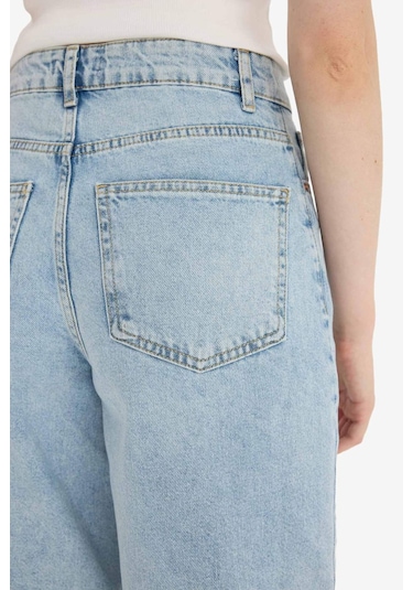 Defacto Yüksek Bel Jean Bermuda Şort E9040ax25aunm85 Indigo