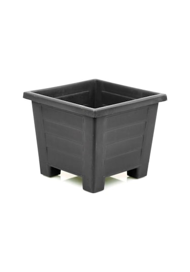 Omnipazar Sy-5846 Dekoratif Plastik Kare Ayaklı Saksı 7 Litre No 3 Antrasit 116