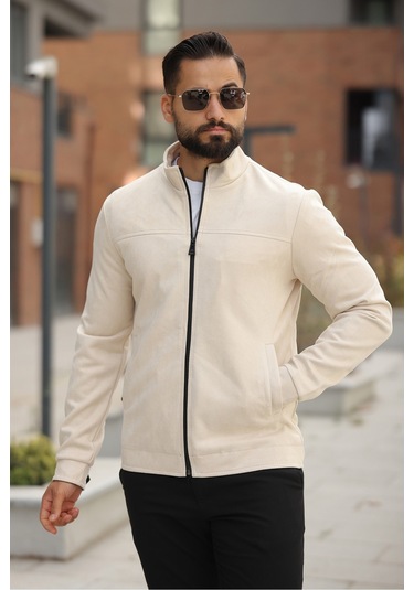 Basic Baharlık Süet Ceket - Sade Ve Şık Stil Krem Süet