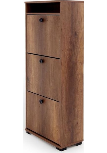 Just Home Rina Raflı Kapak Ayakkabılık - Barok Ceviz Barok Ceviz