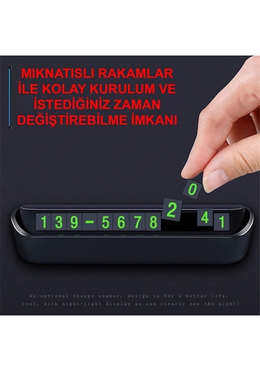 Araç Parktel Numaratör Oto Telefon Park Numaratörü Ön Cam Torpido (387745389)