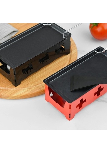 Ulzyvf Createtech Yapışmaz Spatula Siyah Seti Raclette Peynir Izgara Ekipmanı Kırmızı - Ambition Özel Ürün Siyah Siyah