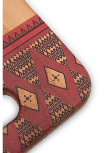 Yekpare Masif Ahşap Sunum Kesme Tahtası Desenli Kayın Medium 7