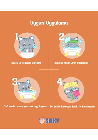 Silkypetwash - Kedilere Özel Doğal Kavun Özlü Şampuan - 400ml