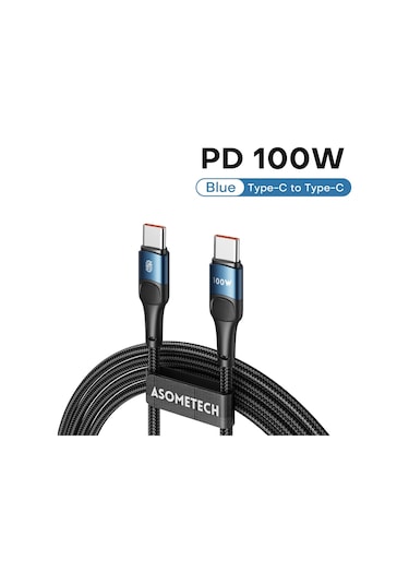 Asometech100w Usb C Kablo Pd Hızlı Şarj Kablosu Macbook Samsung Uyumlu Huawei Xiaomi İçin 3m Chınamavi3m