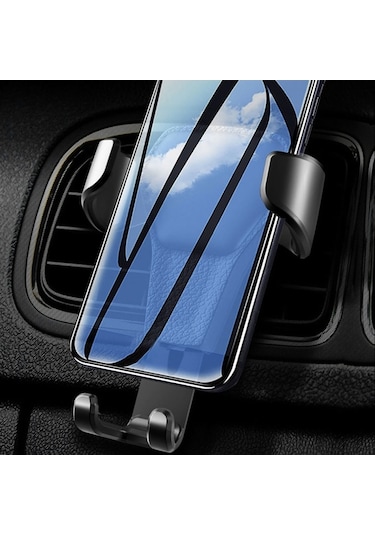Pazly Havalimanı Klipsli Çok Amaçlı Telefon Tutucu - Tek Elle Kullanım, Yerçekimi Kilidi Siyah Siyah