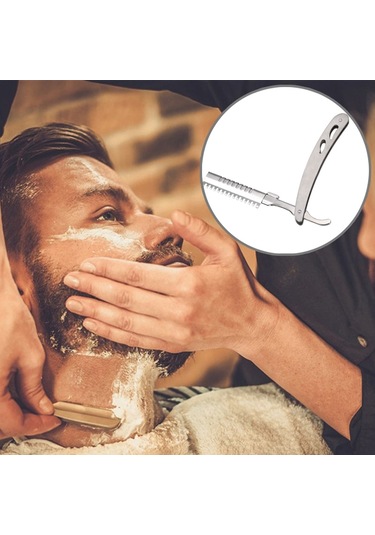 Sones Vintage Manuel Jilet Bıçağı Tutucu Tıraş Kaş Chimer Saç Kesim Bıçağı Tutucu Gümüş