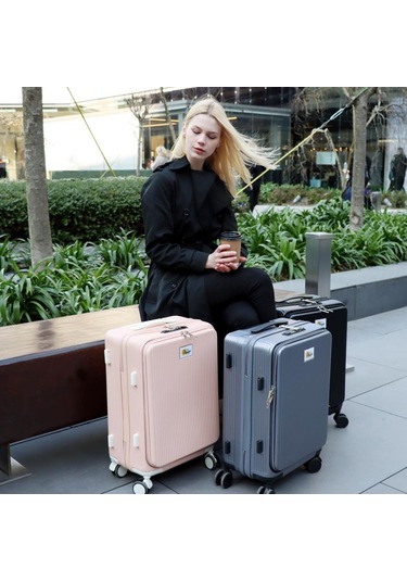 Biggdesign Moods Up Ön Bölmeli, Bardaklık Ve Usb Girişli Kabin Boy Valiz 20" Pembe