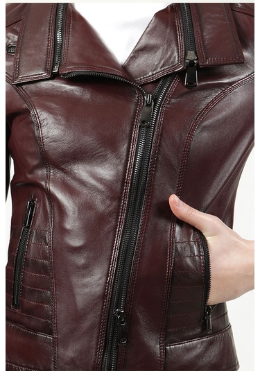 Dericlub Yb-2120 Gerçek Deri Kadın Mont