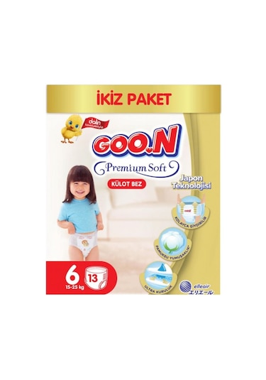 Goon Premium Soft Külot Bez 6 Numara İkiz Paket 13 Adet